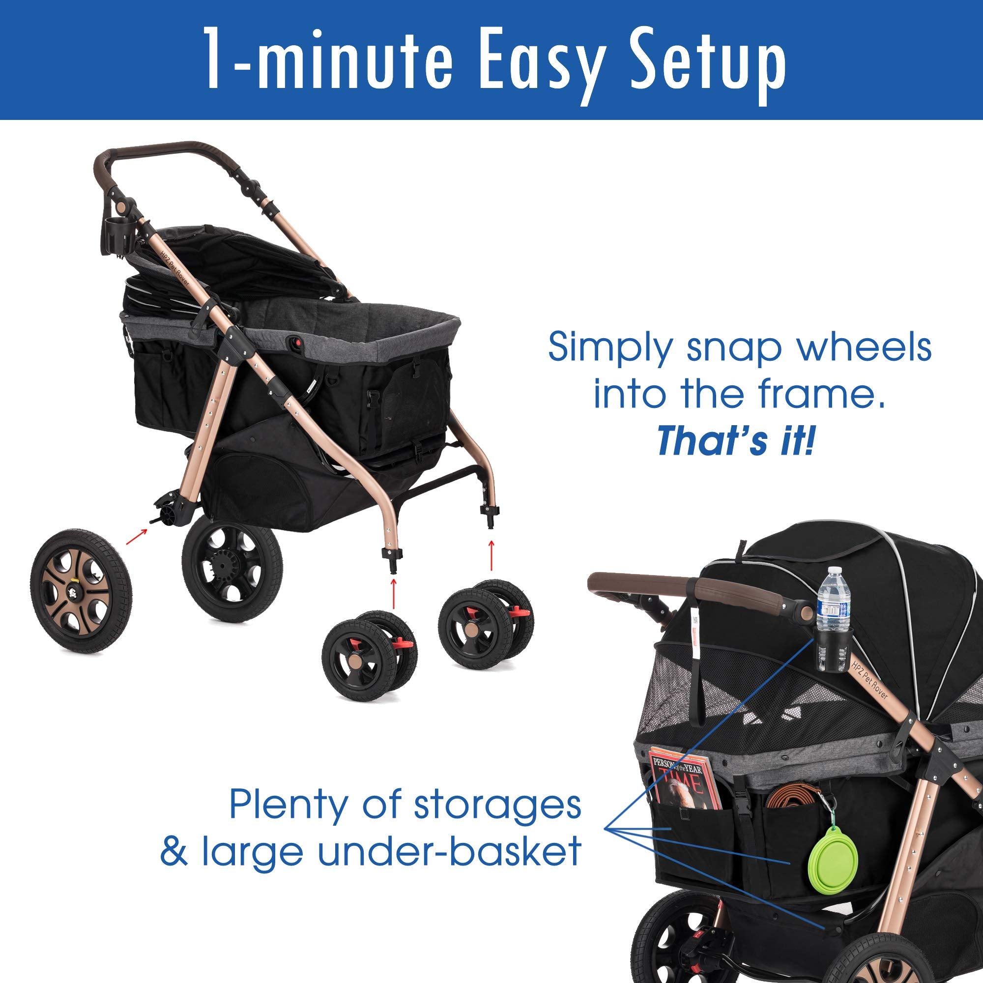 HPZ Pet Rover Titan-HD folded size for easy transport and storage