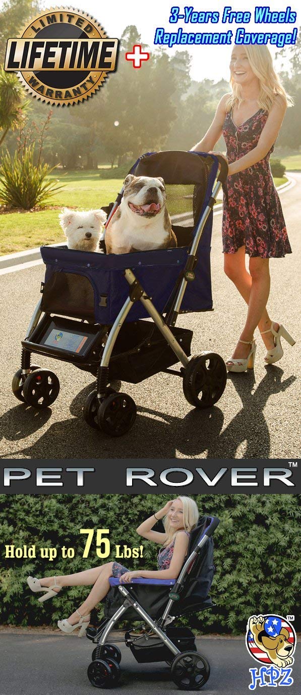 HPZ Pet Rover large under-basket stores essentials for travel or shopping.