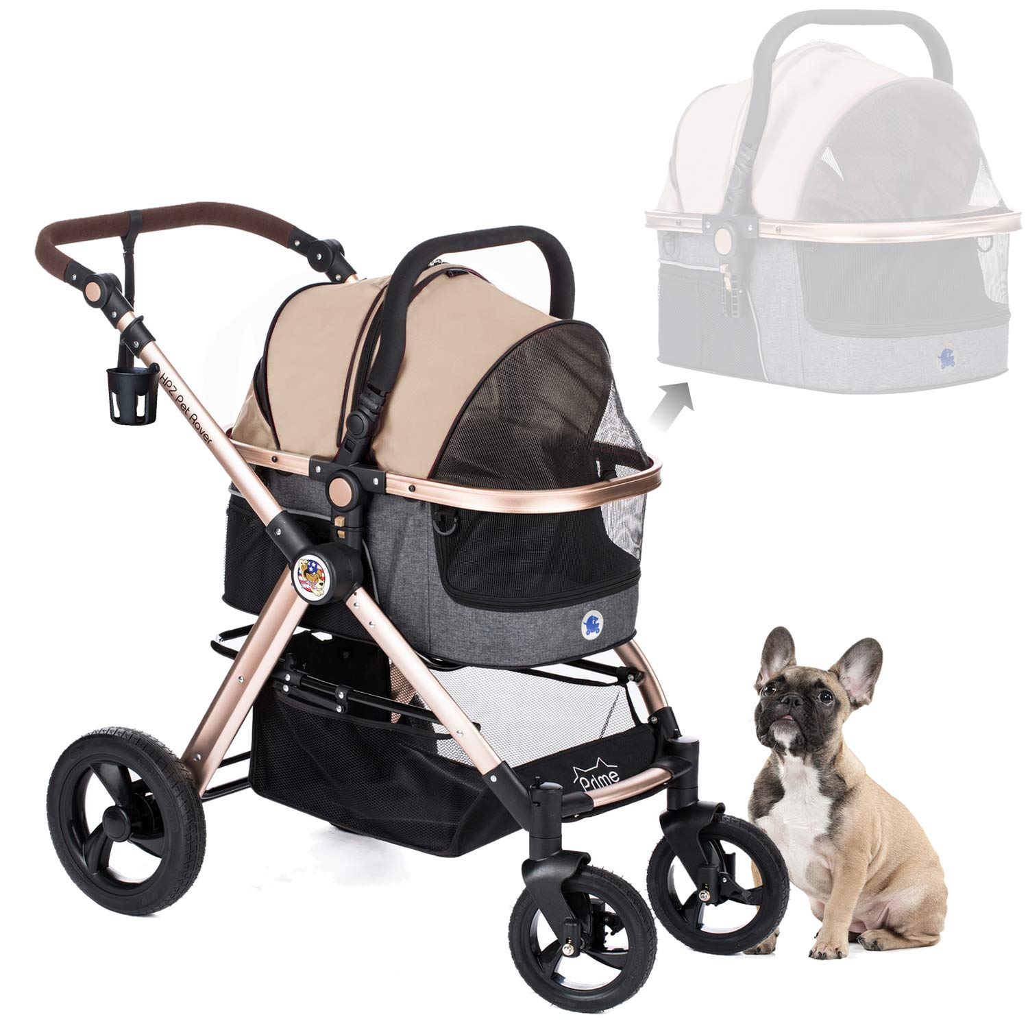 HPZ Pet Rover Prime pump-free wheels provide a smooth ride on any surface