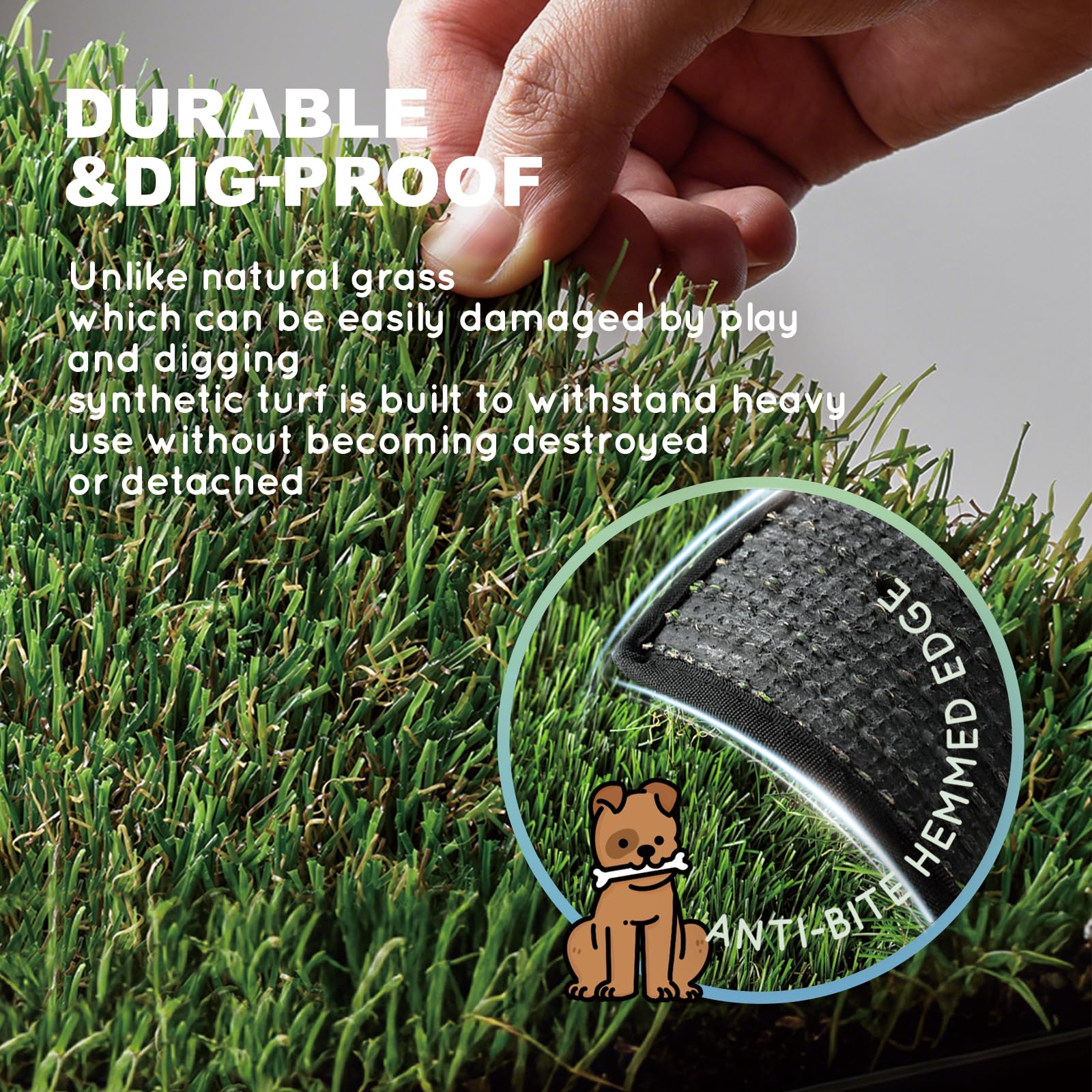 HQ4US 4LEGS two grass mats layout emphasizes daily replacement and simple sanitation