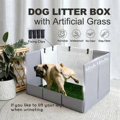 HQ4US 4LEGS dog grass pad high walls containing spray for tidy floors