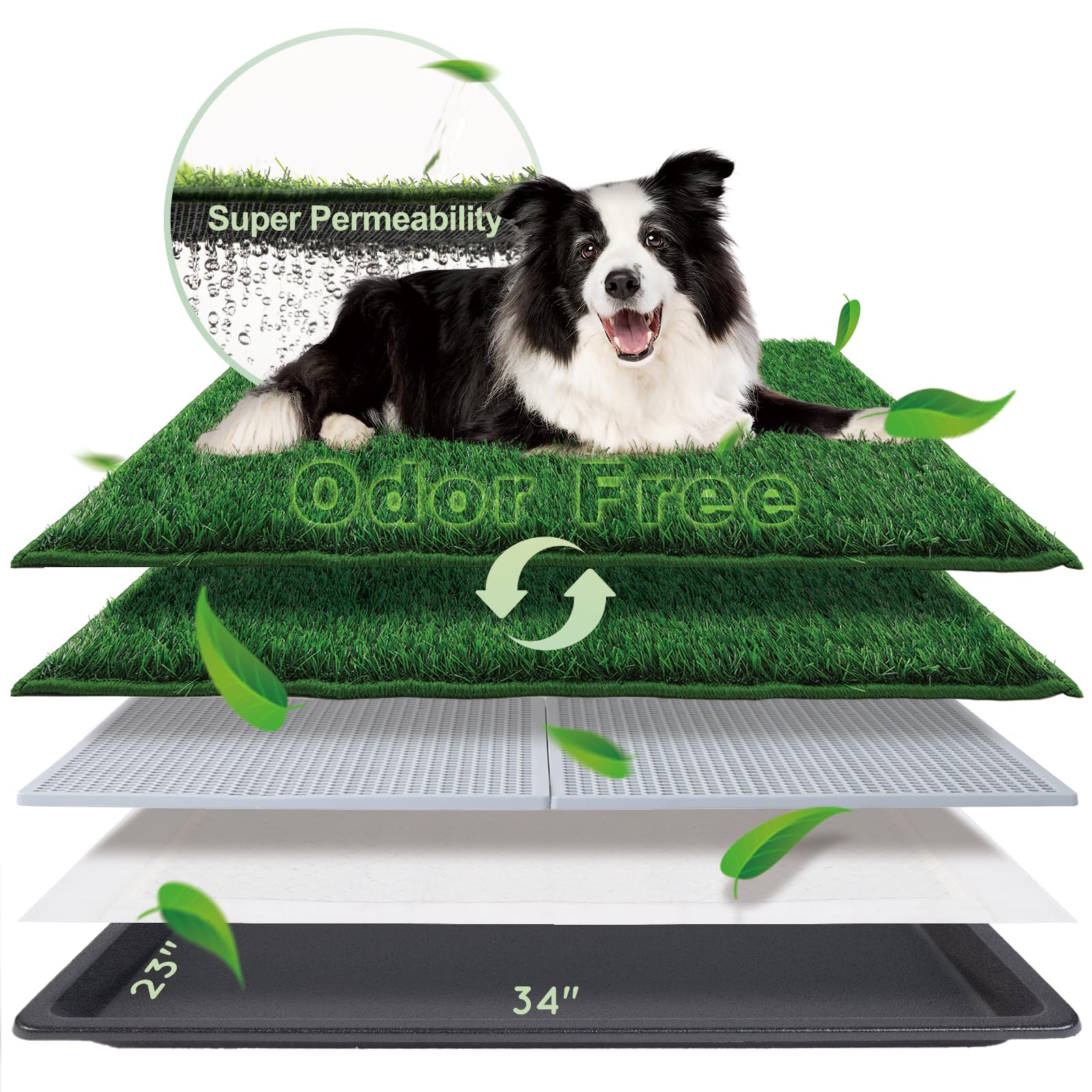 HQ4US 4LEGS dog grass pad front view for large indoor potty and training