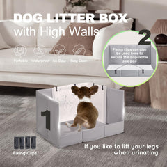 HQ4US 4LEGS dog litter box setup shows ready-to-use design for quick indoor potty