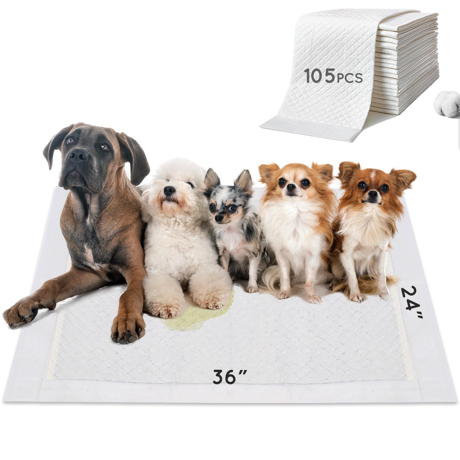 HQ4US 4LEGS dog pee pad 36x24 keeps floors dry during training