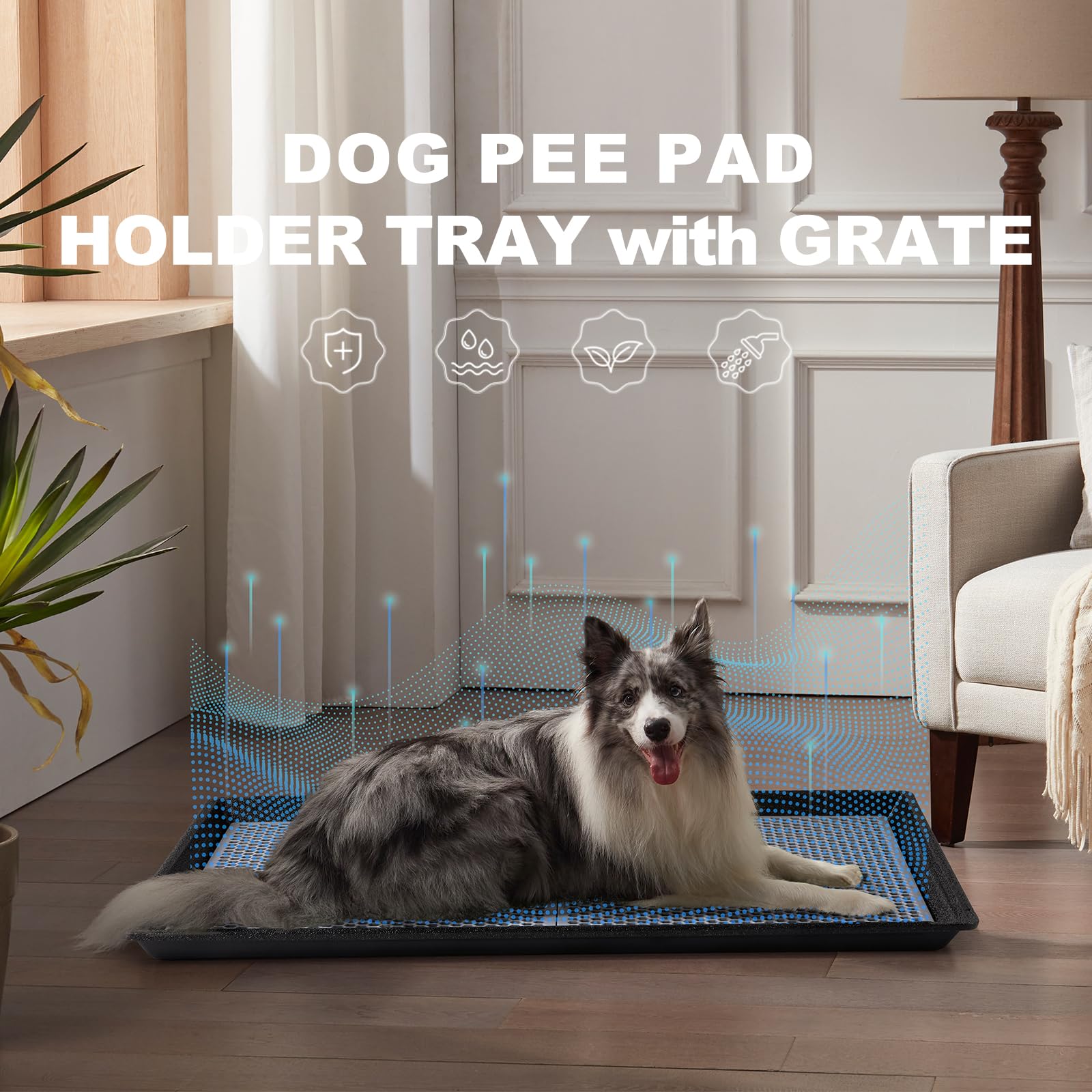 HQ4US 4LEGS litter box grate design aids separation of pads from grass
