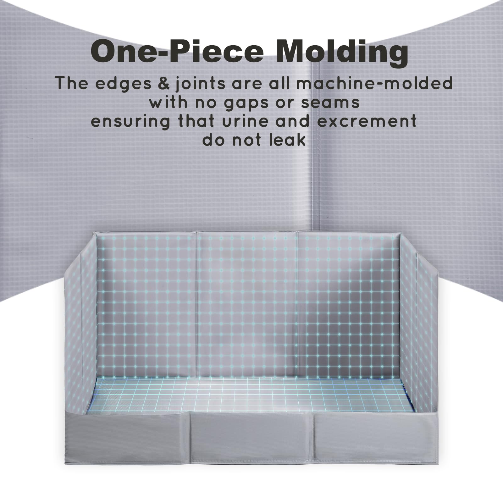 HQ4US 4LEGS seamless leak-proof tray keeps floors clean and odor-free