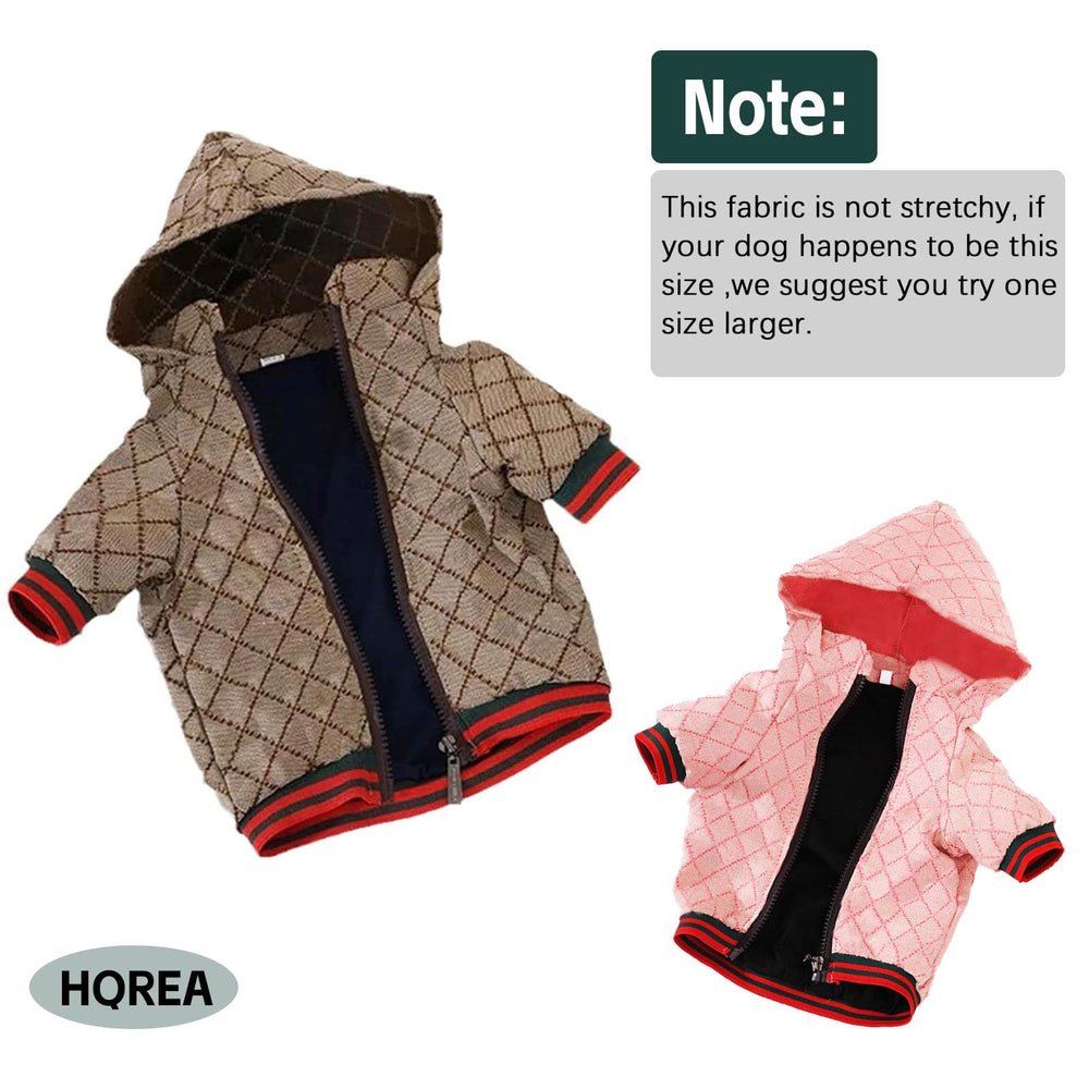 HQREA dog hoodie hood design shown for weather protection