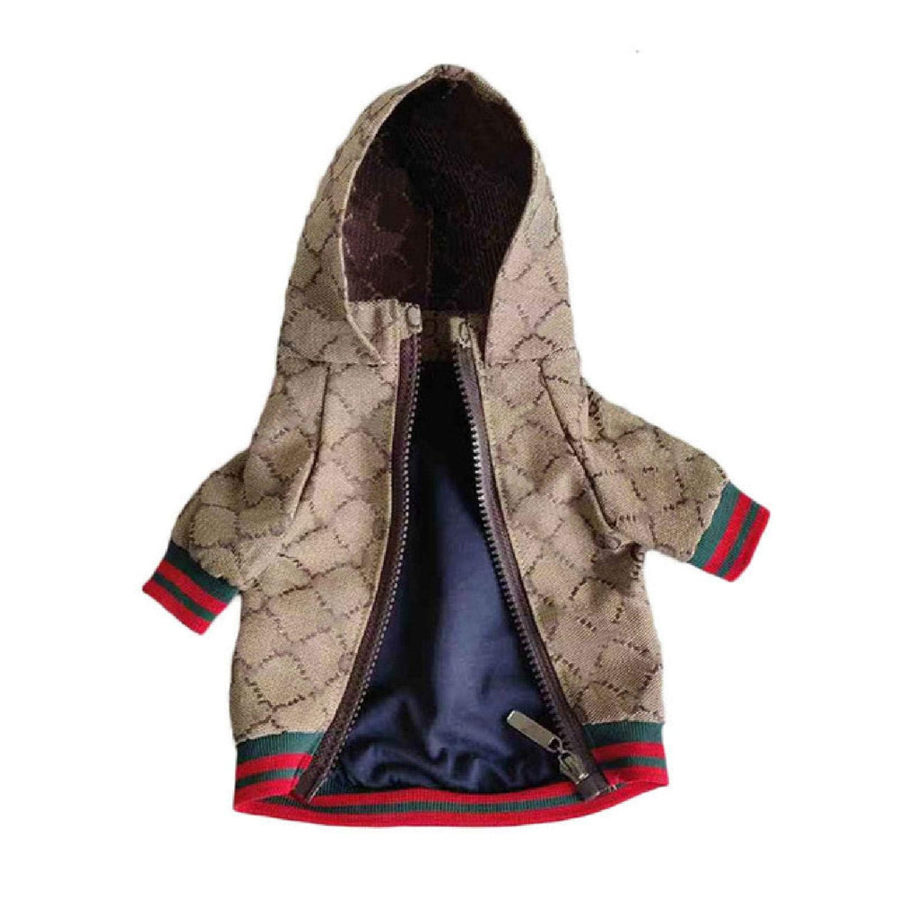 HQREA dog hoodie winter small front view for stylish warmth during daily walks