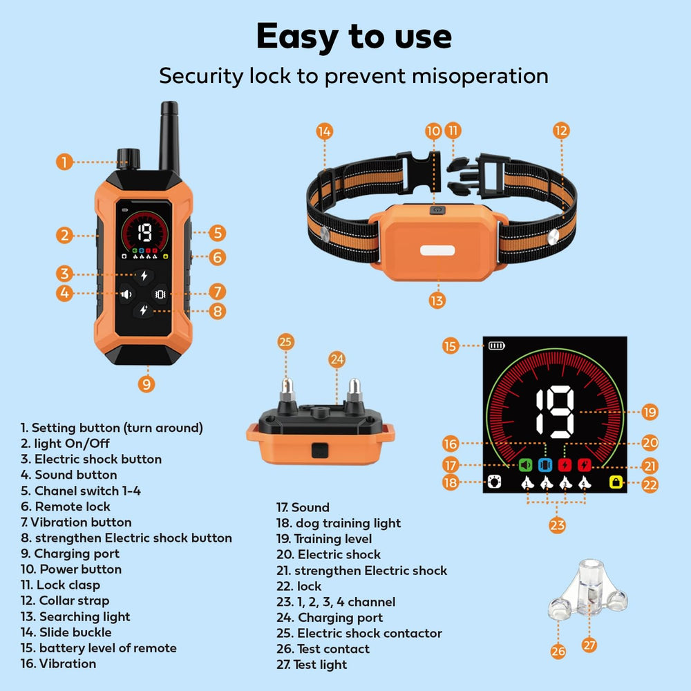 HRRVEE orange and black collars for easy visibility.
