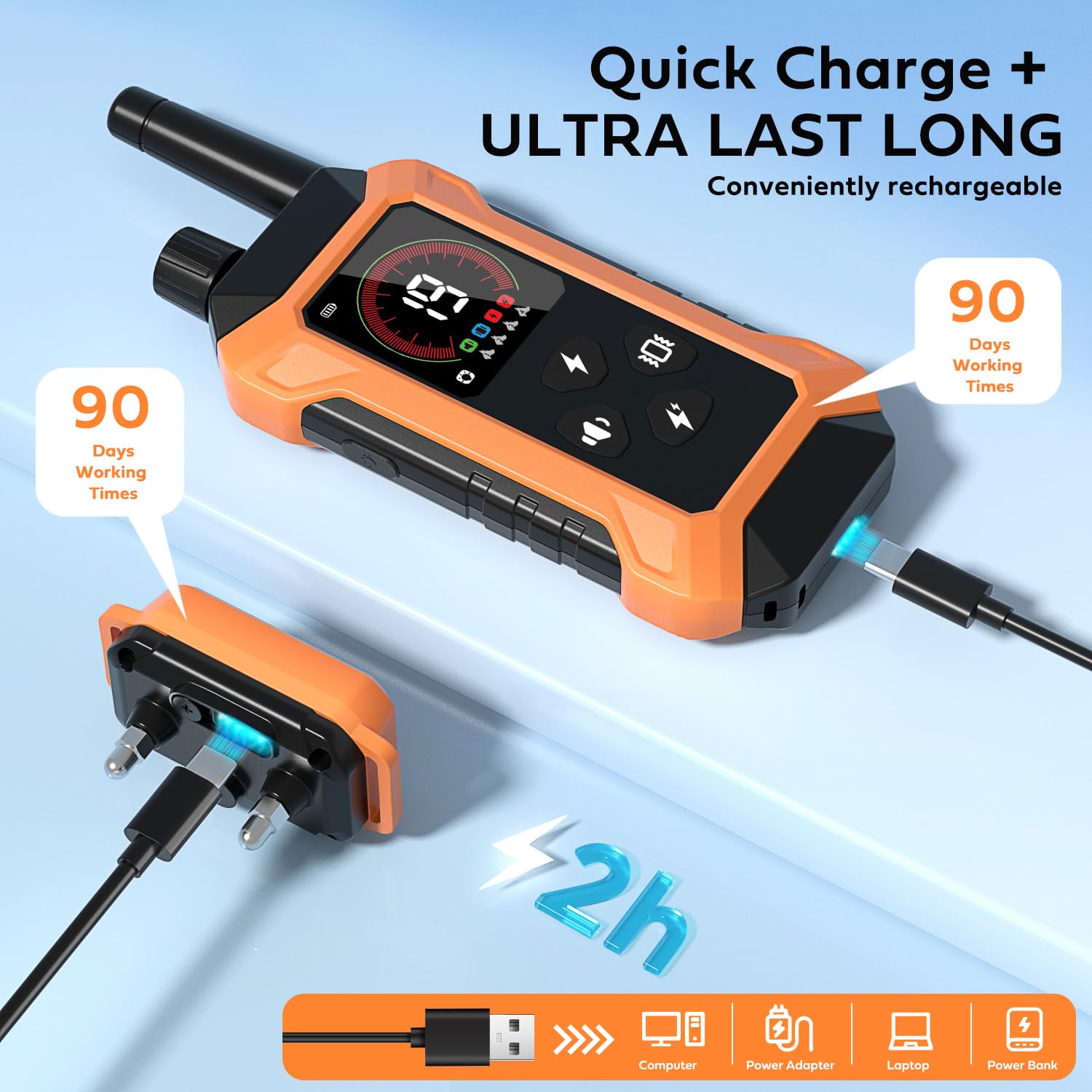 HRRVEE USB fast charging keeps collars ready.