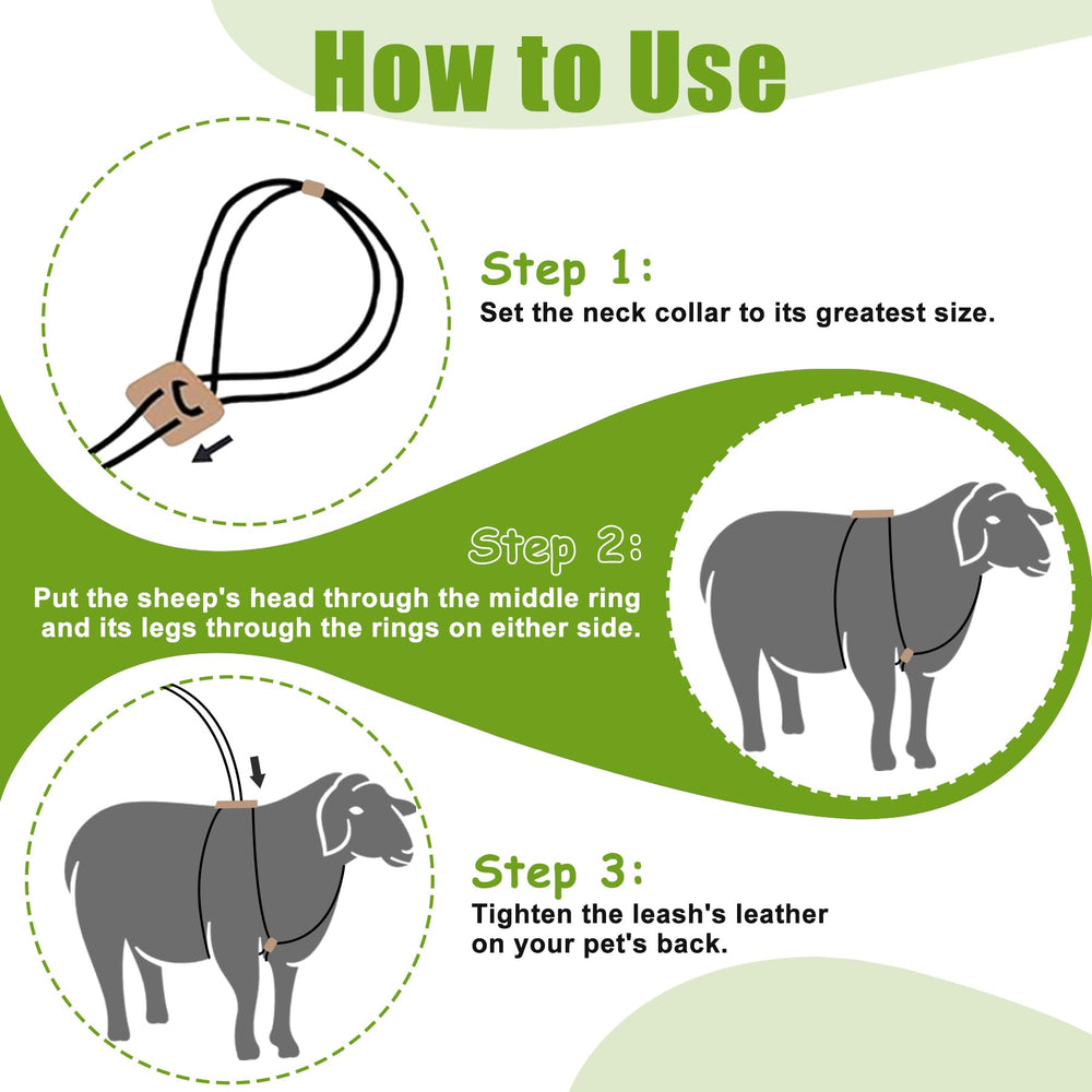 HRYOML goat harness suitable for daily use with goats and sheep.