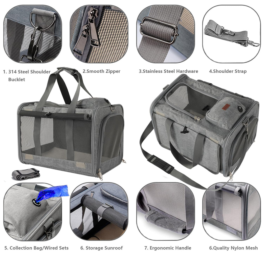 H.S.C PET PRODUCE carrier with privacy curtains helps nervous pets