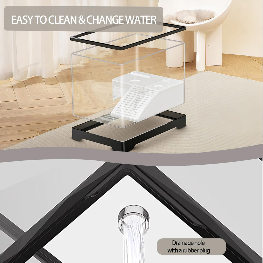 HSIFMATE tank with bottom drainage simplifies water changes and quick cleanup.