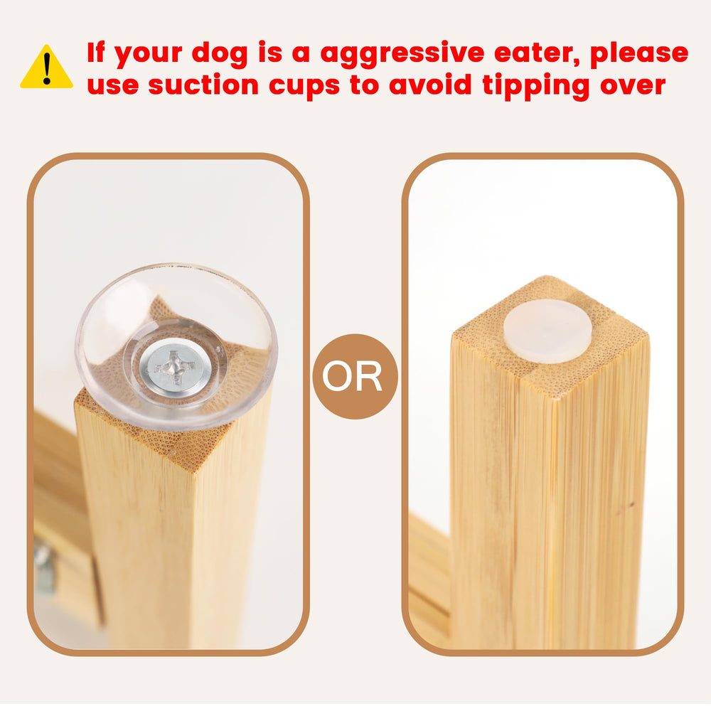 HTB elevated dog bowl stand anti-slip pads prevent sliding.