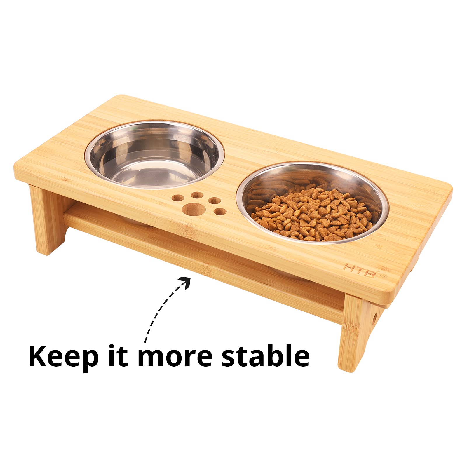 HTB bamboo stand with a smooth finish enhances durability and blends with home decor.