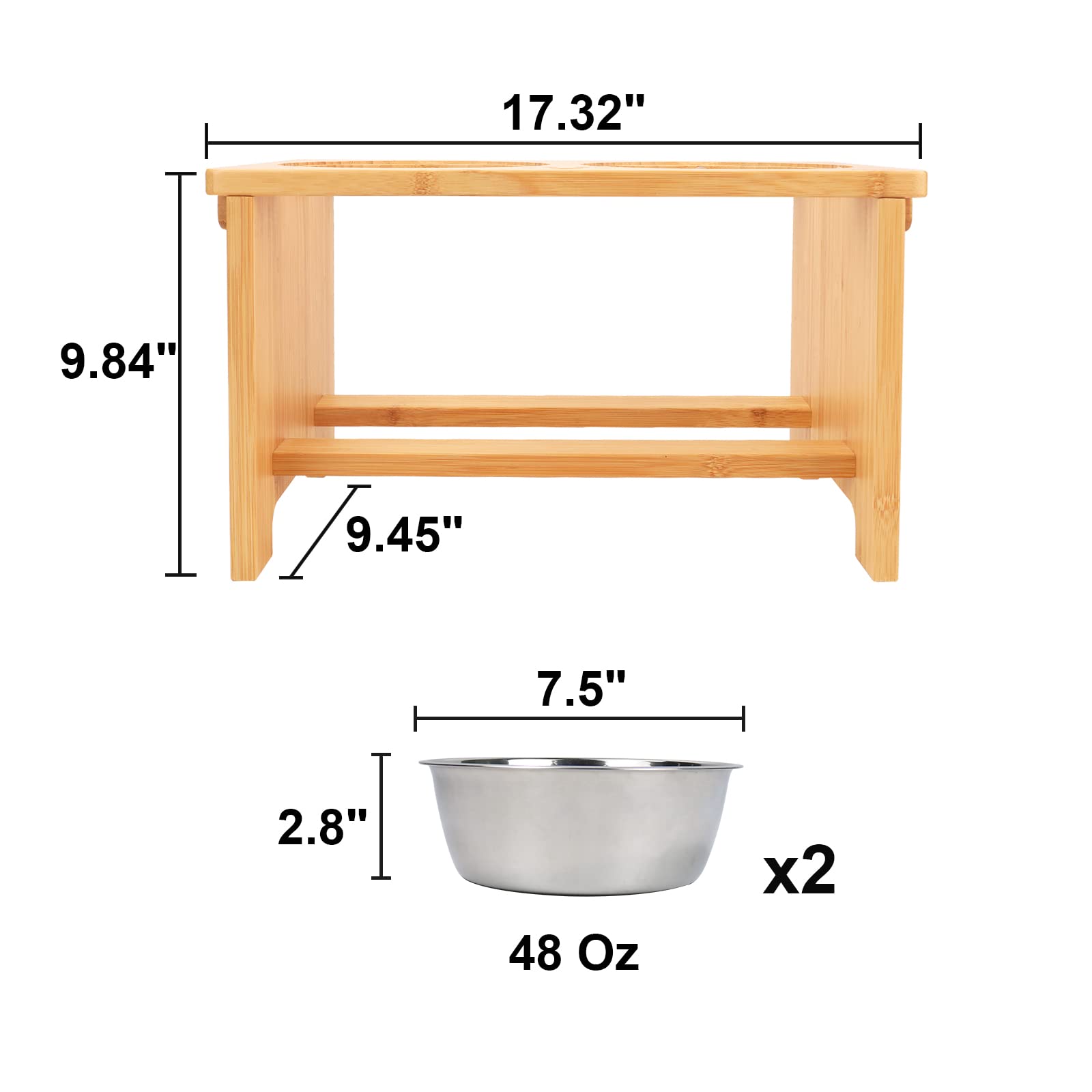HTB elevated dog bowls three-color options fit stylishly into home decor