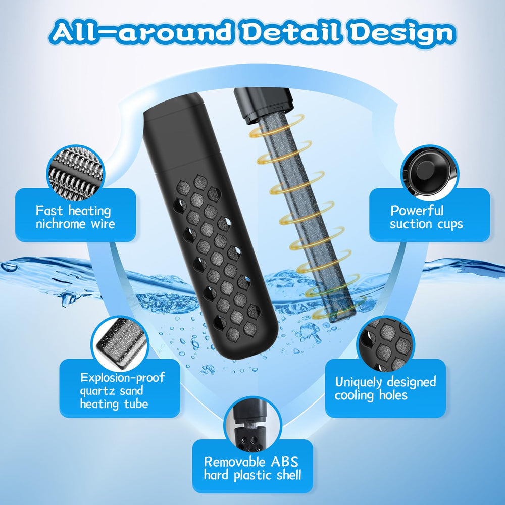 HTSPPXT Aquarium Heater LED display shows adjustable temperatures for reliability.