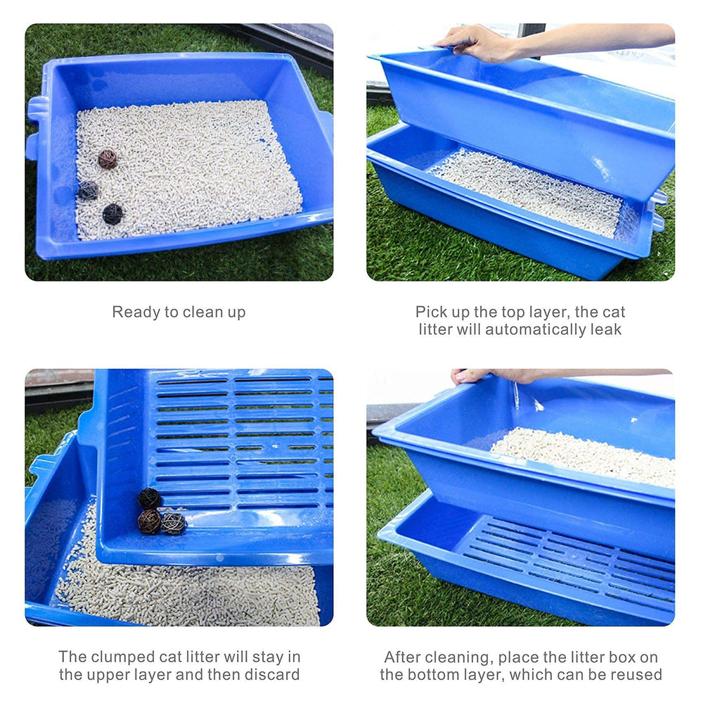 HUAXIAO cat litter box close-up reveals smooth surface for quick rinses.