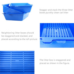 HUAXIAO cat litter box side angle highlights easy-to-clean design.