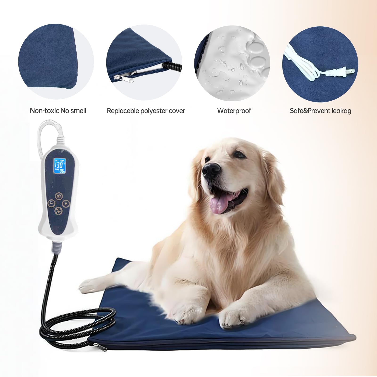 HUAYUDIE heating pad control panel with 6 temperature levels