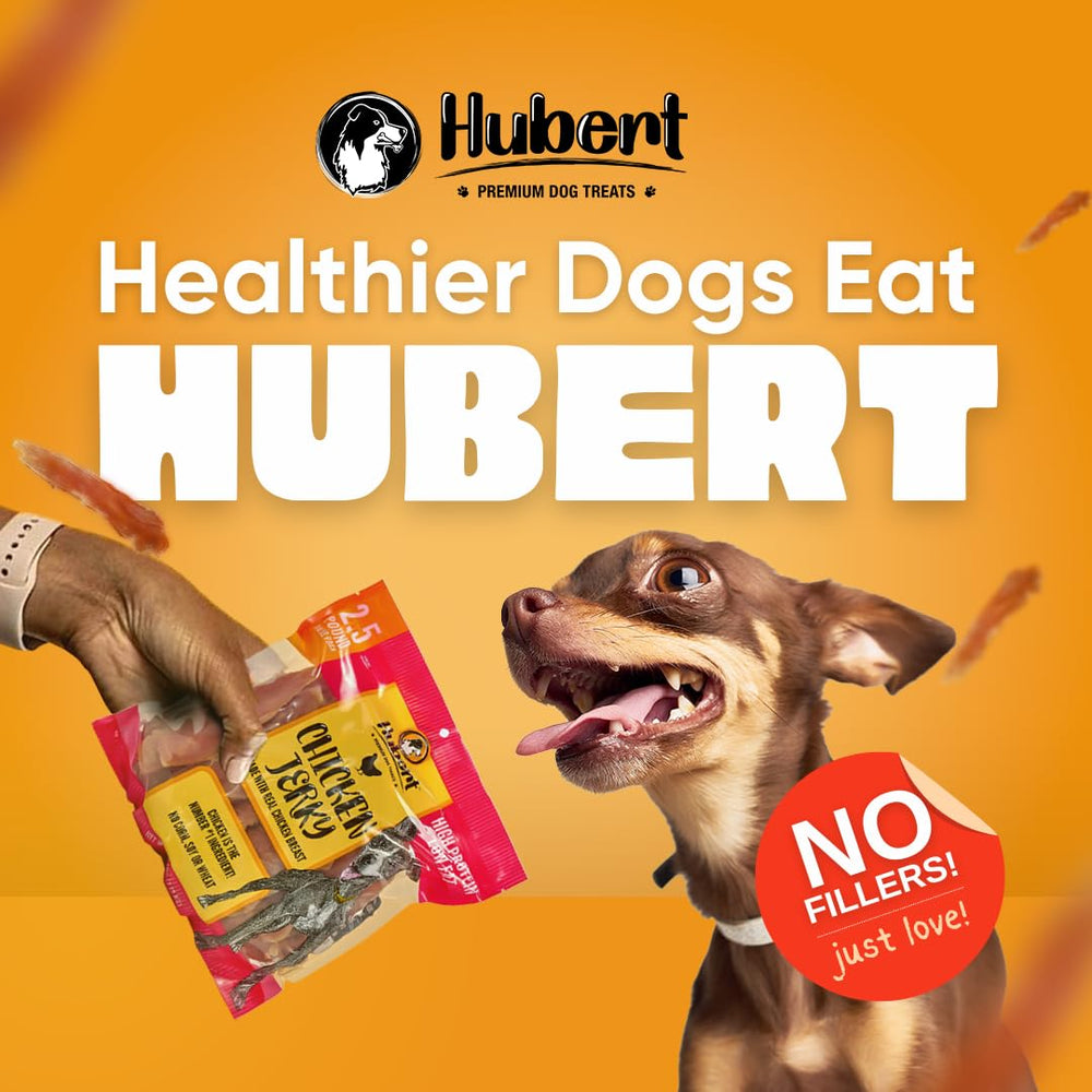 Hubert Premium Chicken Jerky Treats low-ingredient claim on front panel
