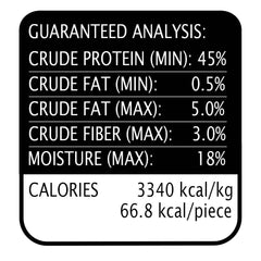 Hubert Premium Chicken Jerky Treats texture closeup highlighting grain-free, low-ingredient appeal