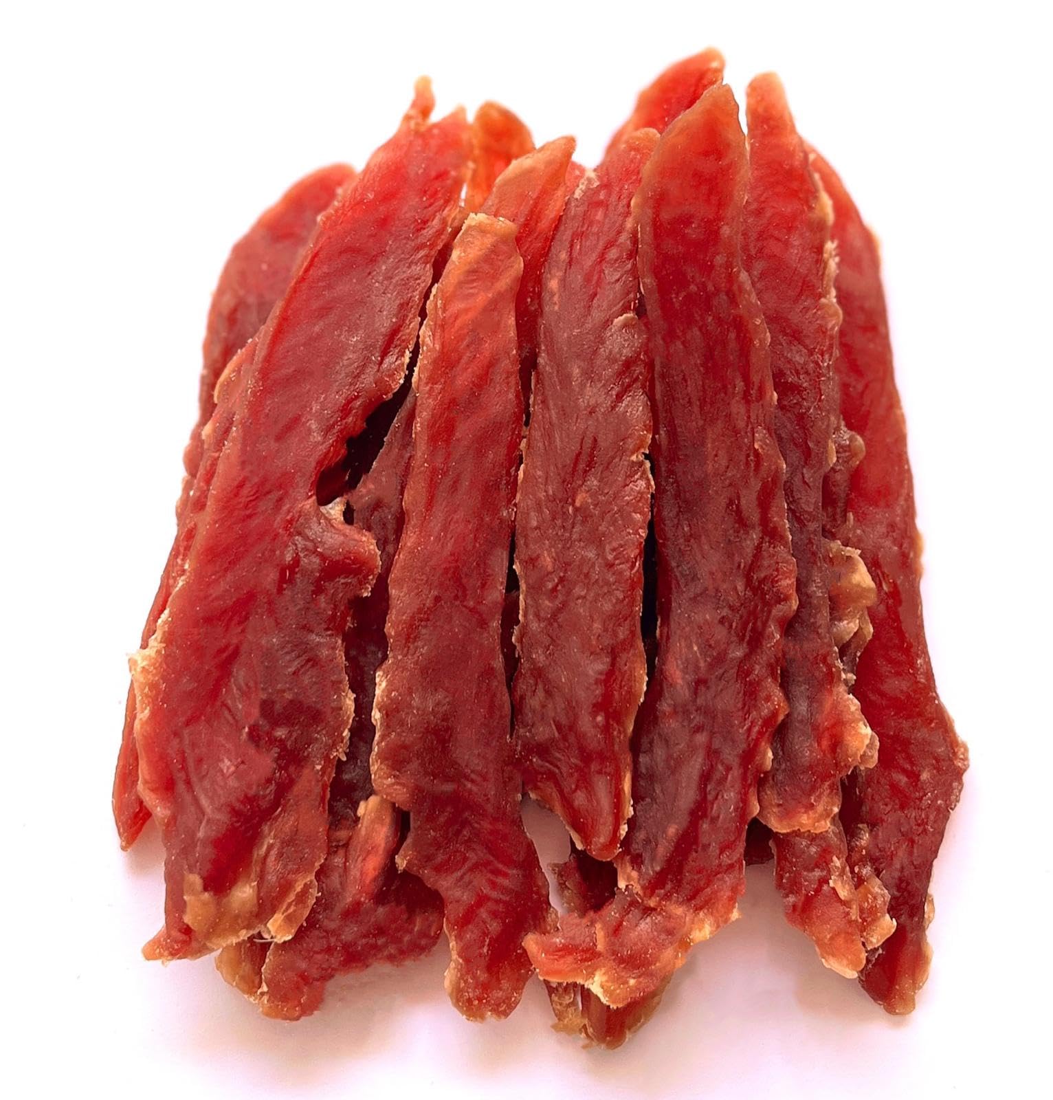 Hubert Premium Duck Jerky close-up with lean slices and natural texture