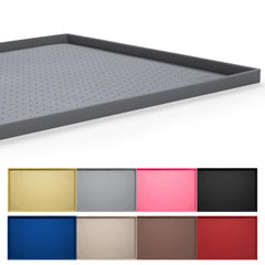 Hubulk dog feeding mat grey, high lip keeps spills contained for clean floors