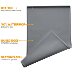 Hubulk mat under bowls, non-slip surface prevents sliding during mealtime