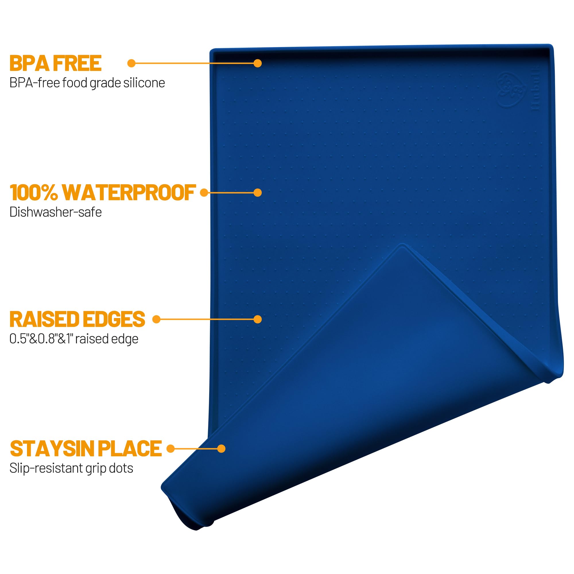 Hubulk dog feeding mat non-slip surface prevents bowls from sliding