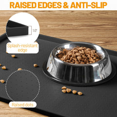 Hubulk dog feeding mat non-slip surface keeps bowls steady during meals