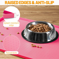 Hubulk mat with 1-inch raised lip helps contain spills and protect floors.