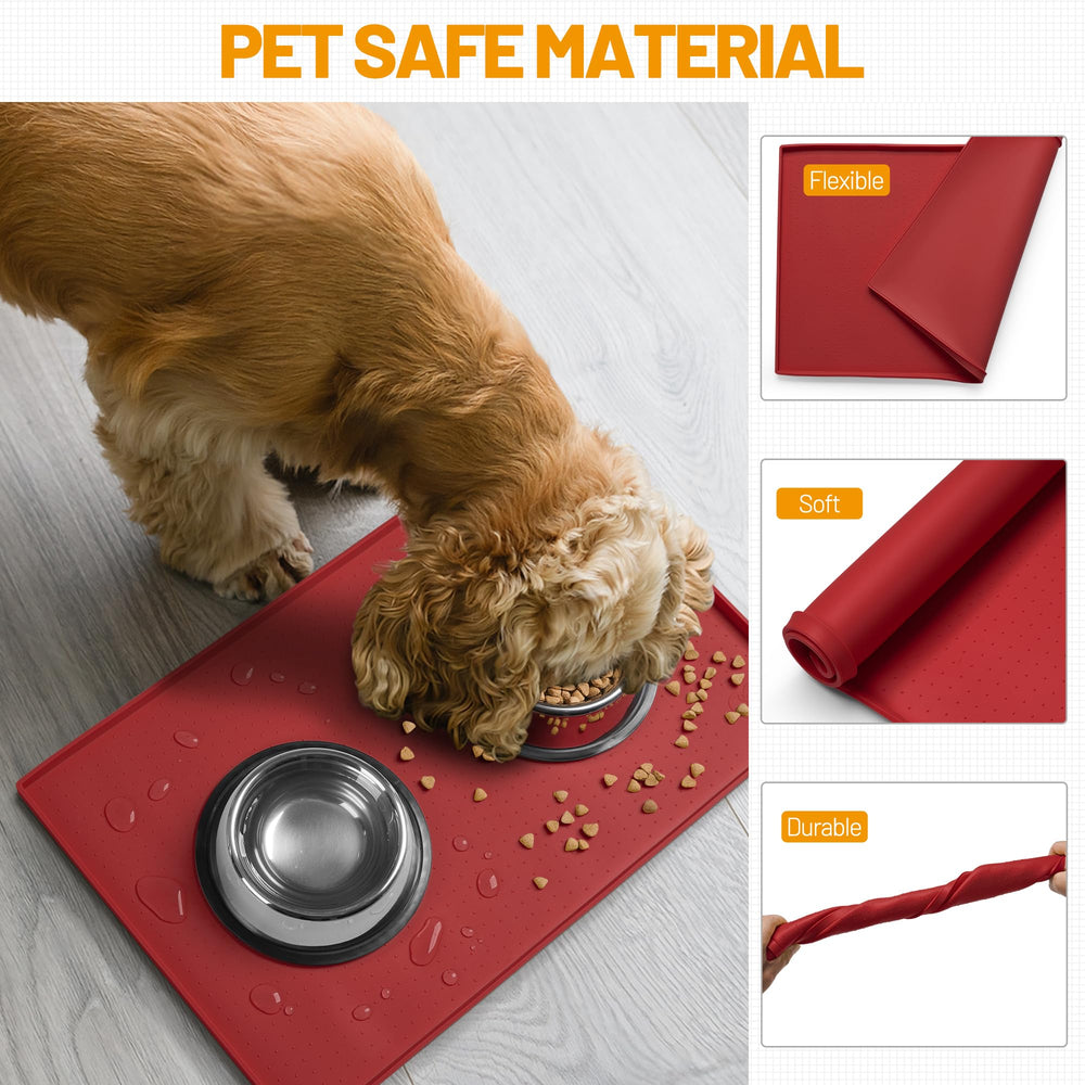 Hubulk red mat rolled for travel shows portable spill protection on the go.