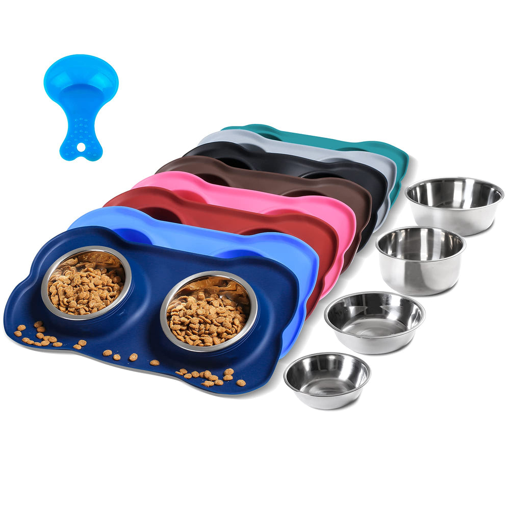 Hubulk dos cuencos para perros en acero inoxidable para comida y agua