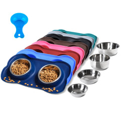 Hubulk dos cuencos para perros en acero inoxidable para comida y agua