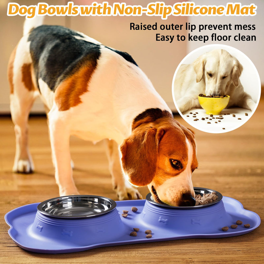 Hubulk double bowls design suits messy eaters with separate food and water