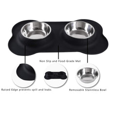 Hubulk dual bowls deliver water and food, ideal for two-pet households.