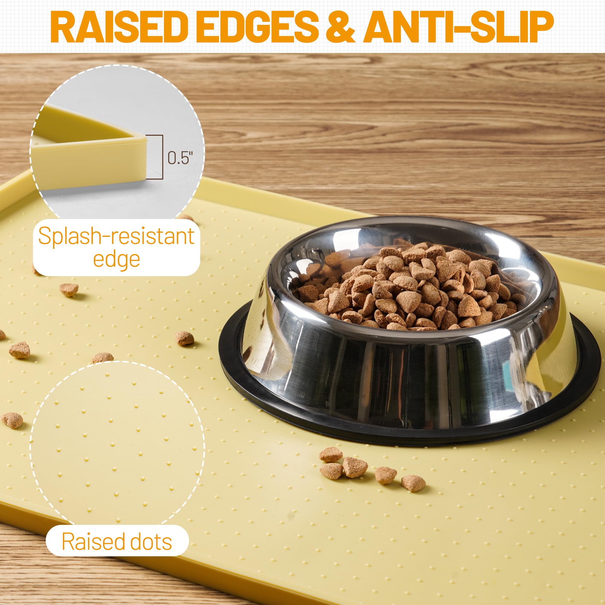 Hubulk extra-high lip dog mat preventing spills on floors