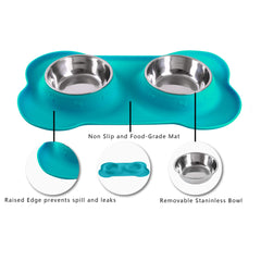 Hubulk food and water set for easy feeding for multiple pets.