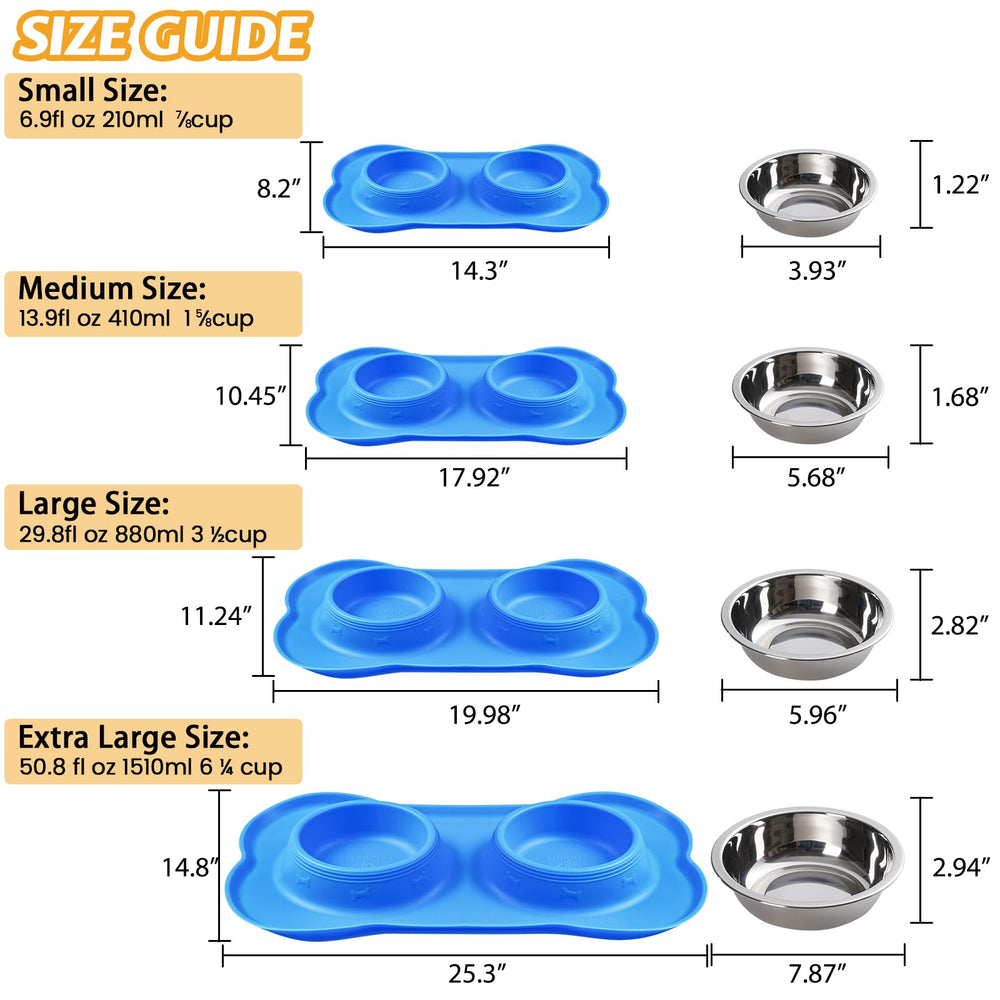 Hubulk food and water dish set suitable for multiple pets
