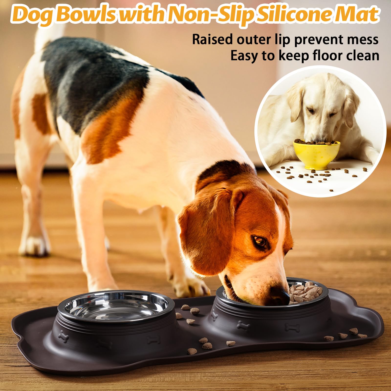 Hubulk large XL bowls suited for big dogs and longer meals.