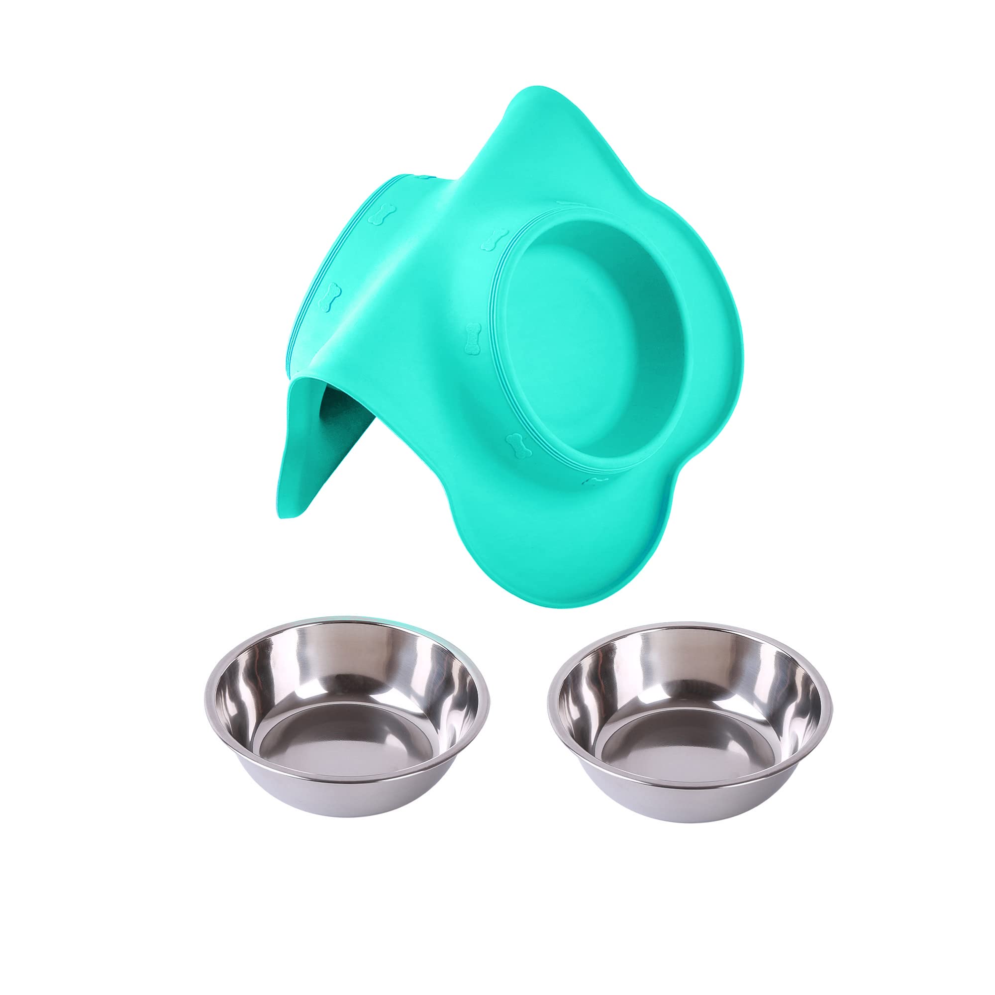 Hubulk packaging shows two bowls, mat and scoop for setup.