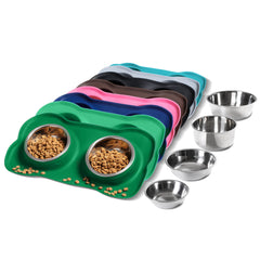 Hubulk pet dog bowls stainless steel for durable rust-resistant feeding
