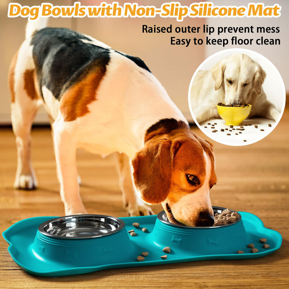 Hubulk dual-bowl set supports feeding two pets at once.