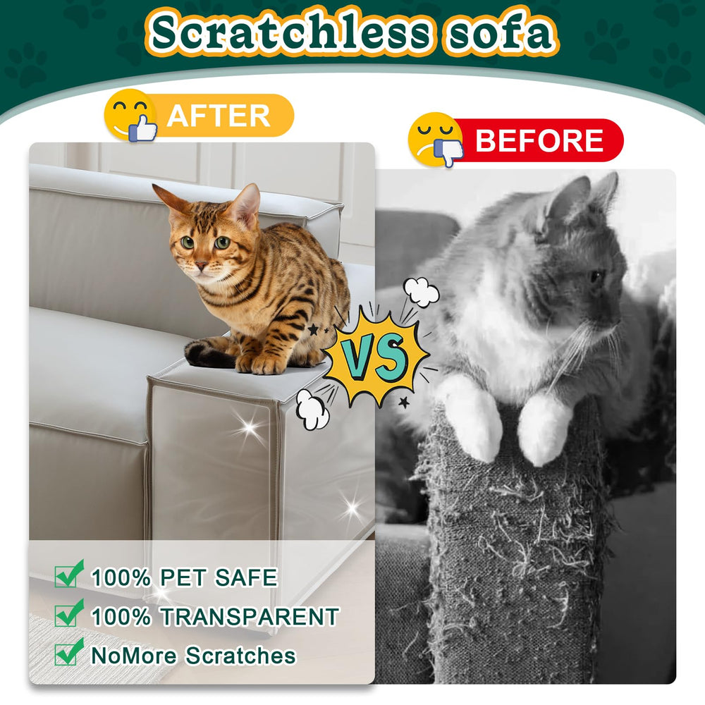 HUDLL clear anti-scratch tape deters cat claws on couch corners.