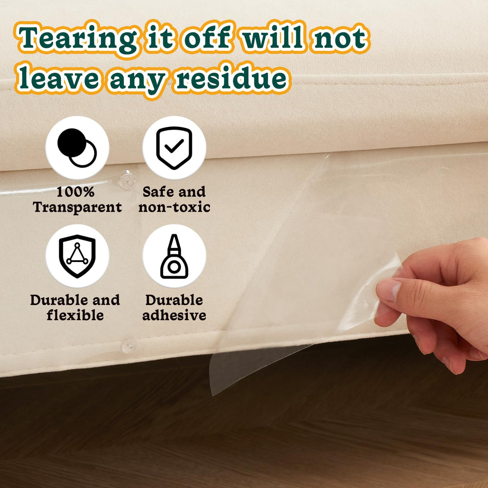 HUDLL pet-safe, non-toxic deterrent tape stays put on fabric without staining.
