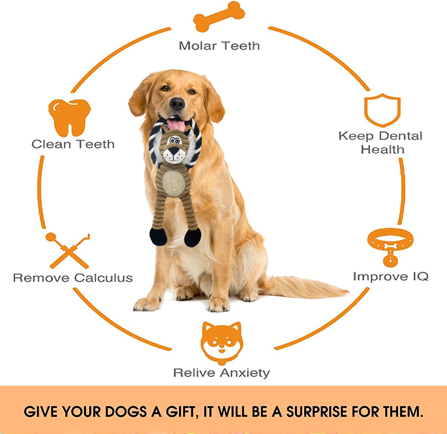 HUGEME interactive dog toy puppy encourages exercise and mental stimulation during supervised play.