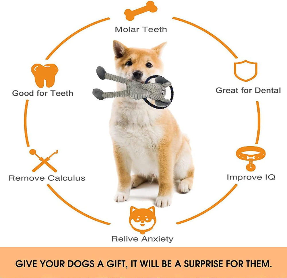HUGEME machine-washable dog toy is easy to clean after messy chews.