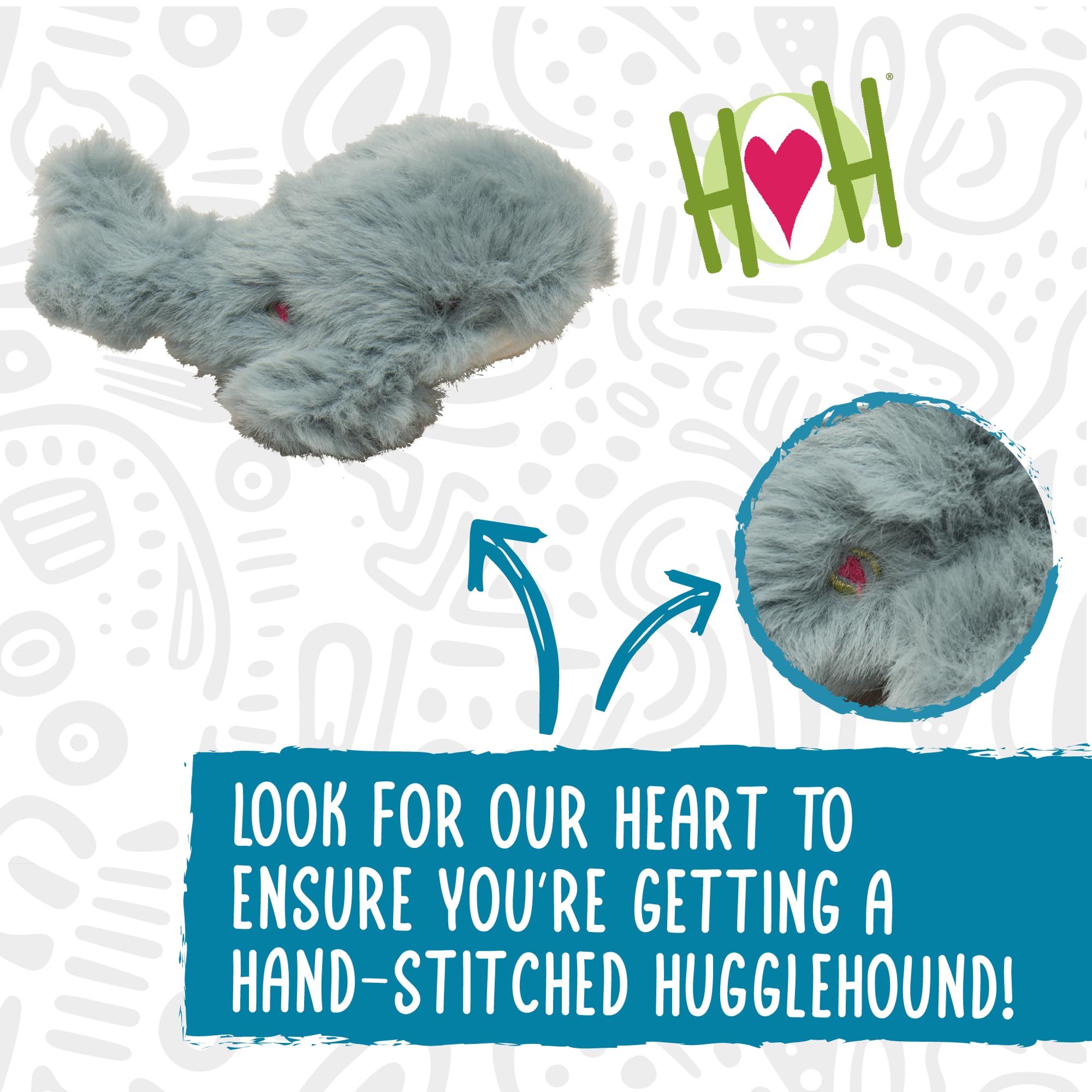 HuggleHounds 6.5-inch toy, perfect size for carrying, tossing, and cuddle sessions.