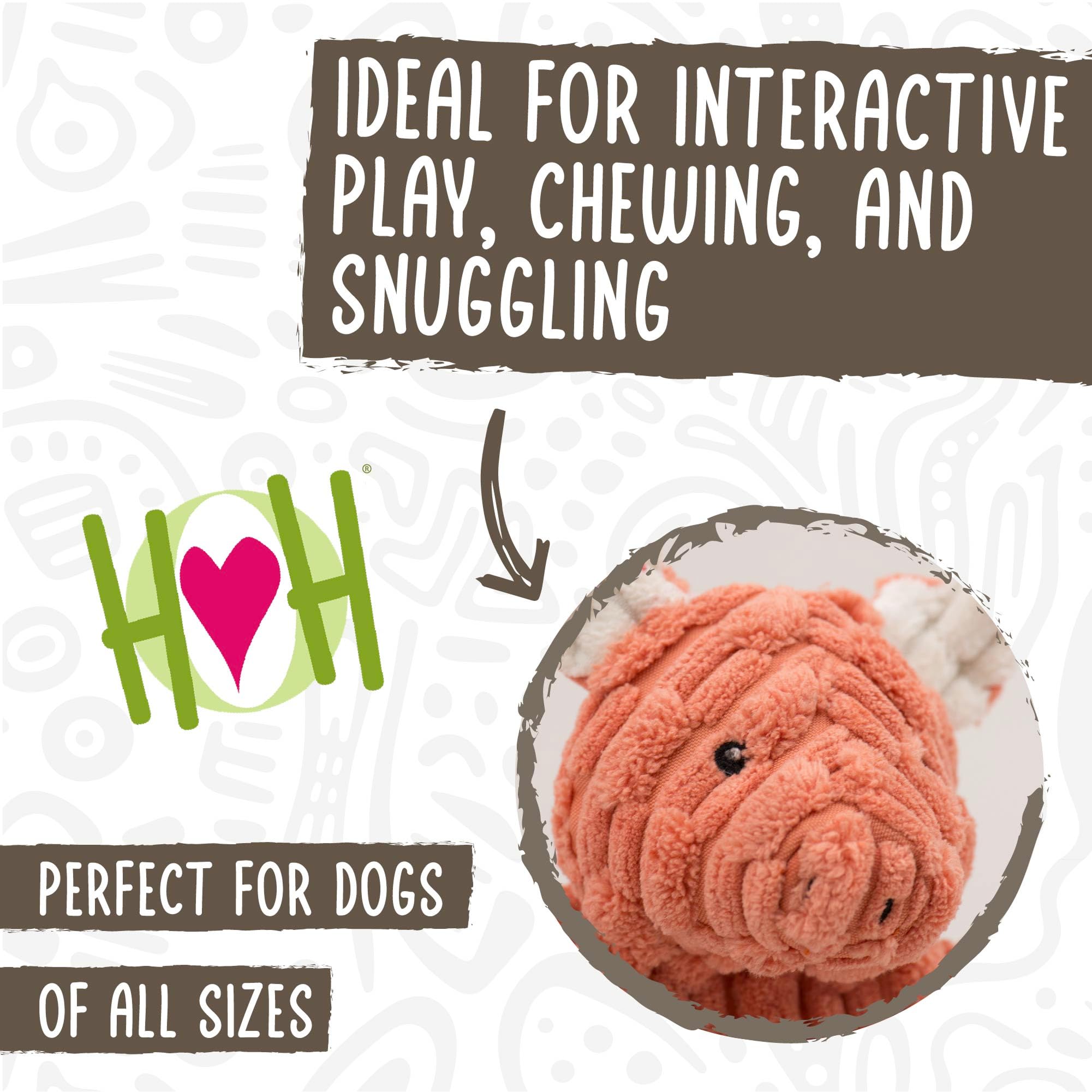 HuggleHounds Flatties pig toy squeaker promotes interactive fun